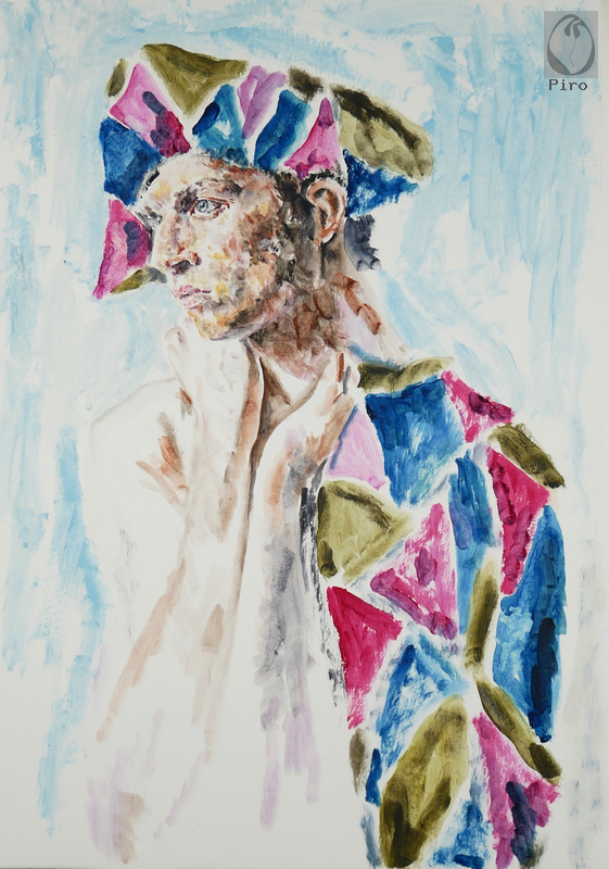 oil on paper - olio su carta di Piro
